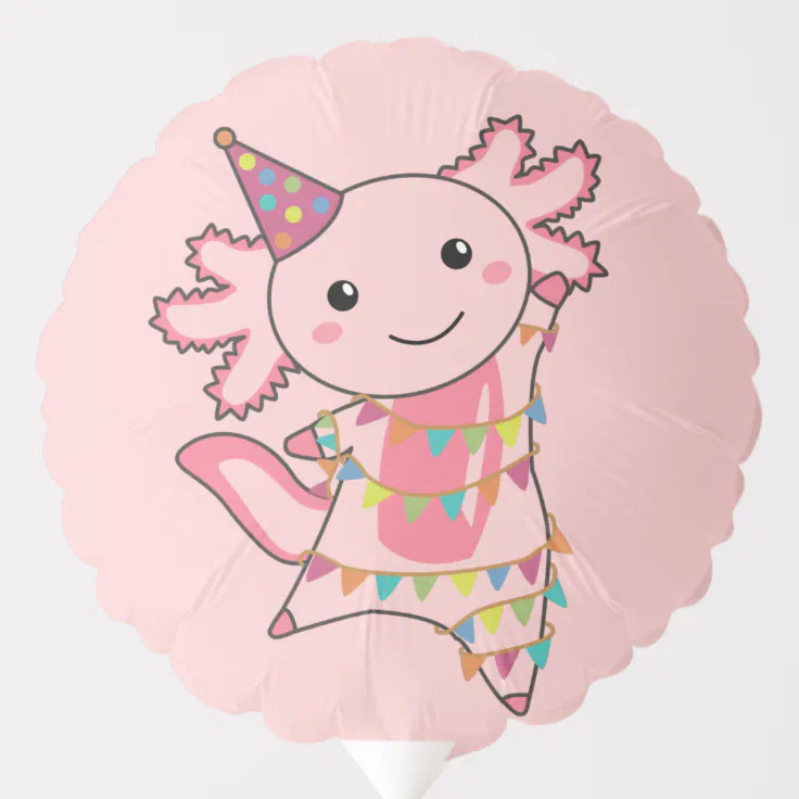 Axolotl Wishes Happy Birthday To You Axolotls Balloon | Zazzle