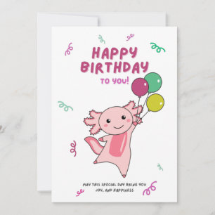 Axolotl Wishes Happy Birthday To You Axolotls Invi Invitation