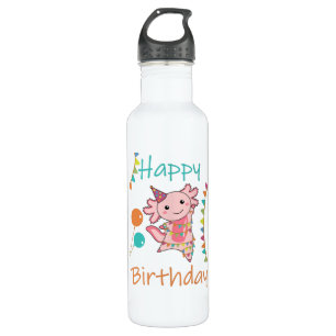 Axolotl Wishes Happy Birthday To You Axolotls Stainless Steel Water Bottle