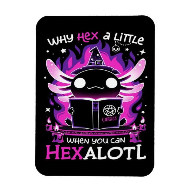 Axolotl Witching Hour - Salamandre  Magnet (Vertical)