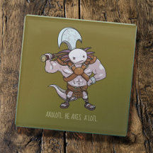 Axolotl With An Axe Gladiator Warrior Artwork