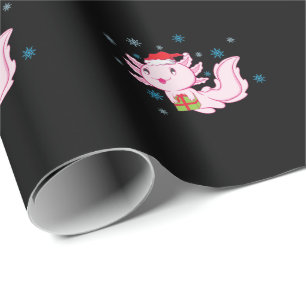 Axolotl with Christmas present Wrapping Paper