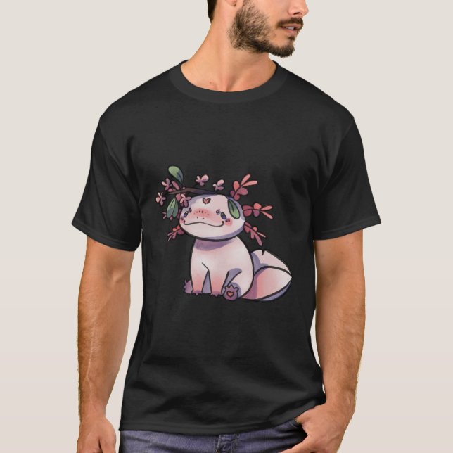 Axolotl with flowers T-Shirt (Front)