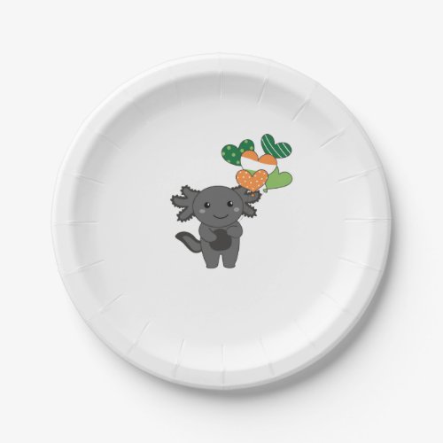 Axolotl With Ireland Balloons Cute Animals Paper Plates