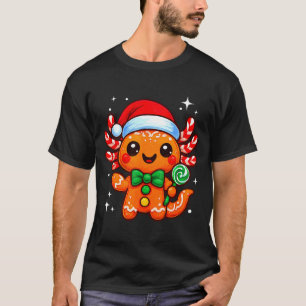 Axolotl Xmas Hat Santa Cute Funny Christmas Pajama T-Shirt