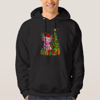 Axolotl  Xmas Holiday Santa Axolotl Christmas Tree Hoodie