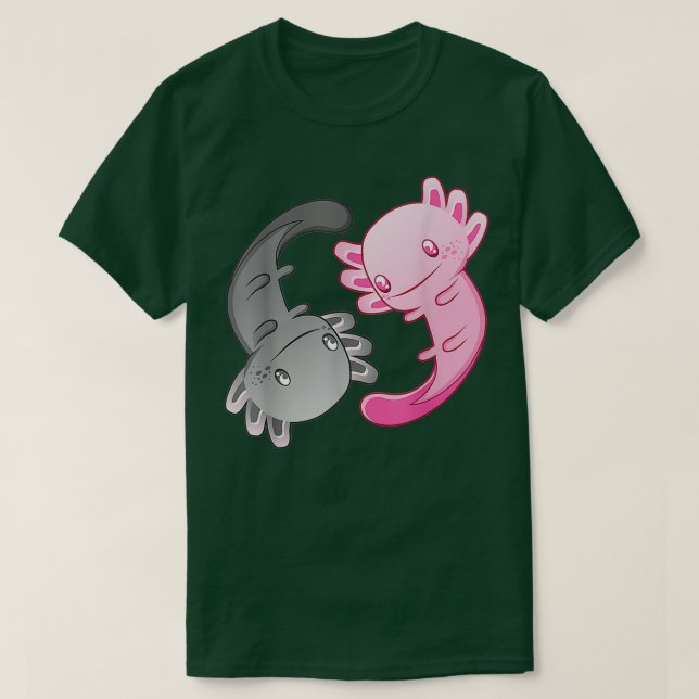 Axolotl Yin Yang Funny Gift for Aquarium Fans T-Shirt (Design Front)