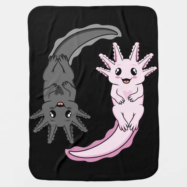 Axolotl Yin Yang Kawaii Animal Axolotls Lover Owne Baby Blanket | Zazzle