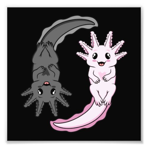 Axolotl Yin Yang Kawaii Animal Axolotls Lover Owne Photo Print