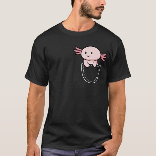 Axolotls Axolotl In A Pocket Kawaii T_Shirt