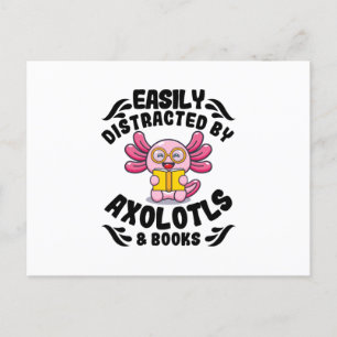 Axolotls & Books Reading Pets Cute Axolotl Gifts Postcard