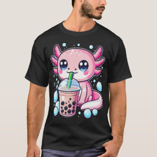 Axolotls Bubble Boba Tea Anime Cute Kawaii T-Shirt