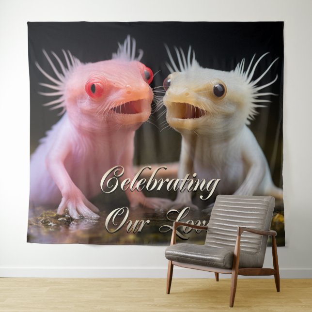 Axolotls Fish Party Backdrop Photo Wall Art Banner (In Situ (Horizontal))