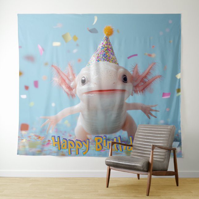 Axolotls Fish Party Backdrop Photo Wall Art Banner (In Situ (Horizontal))