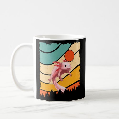 Axolotls Fish Vintage Retro Style Sun White Axolot Coffee Mug