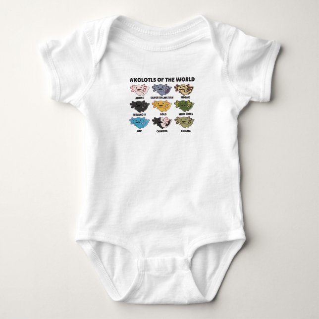 Axolotls From The World Sweet Animals Axolotl Baby Bodysuit (Front)