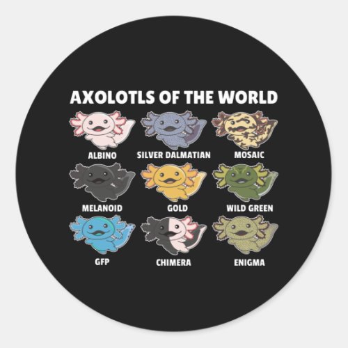 Axolotls From The World Sweet Animals Axolotl Clas Classic Round Sticker