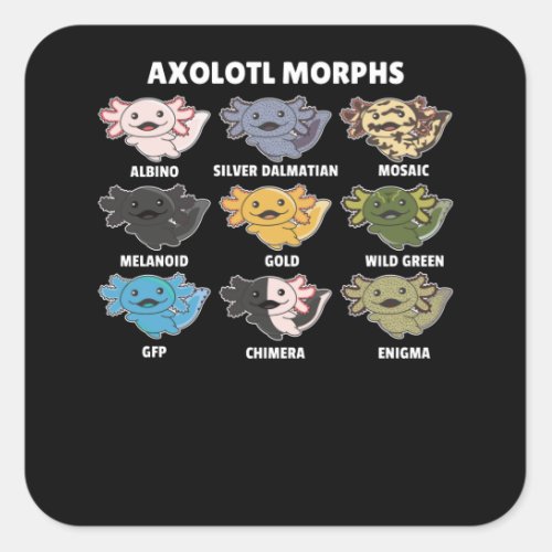 Axolotls From The World Sweet Animals Axolotl Square Sticker