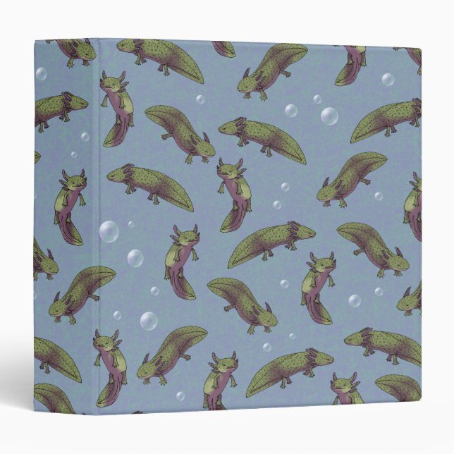 Axolotls! (Light version) 3 Ring Binder (Front/Spine)