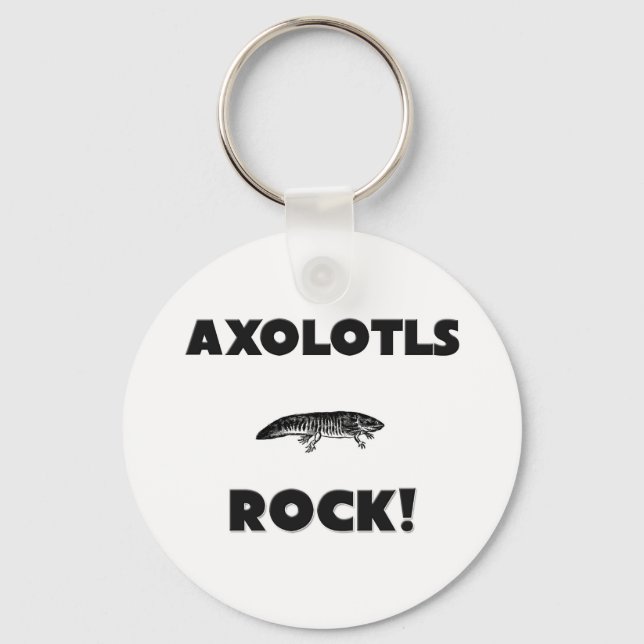 Axolotls Rock Keychain (Front)