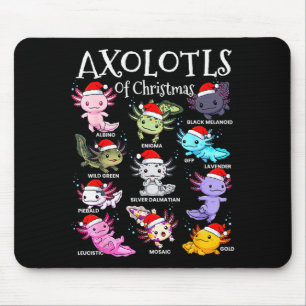 Axolotls Santa Hat Christmas Pajama Cute Animal Ax Mouse Pad