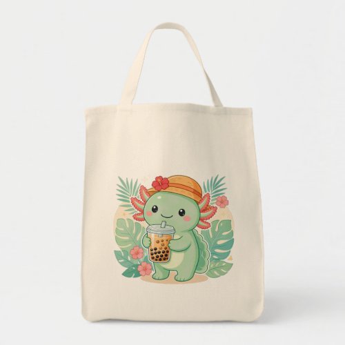 Axolotxl green tote bags