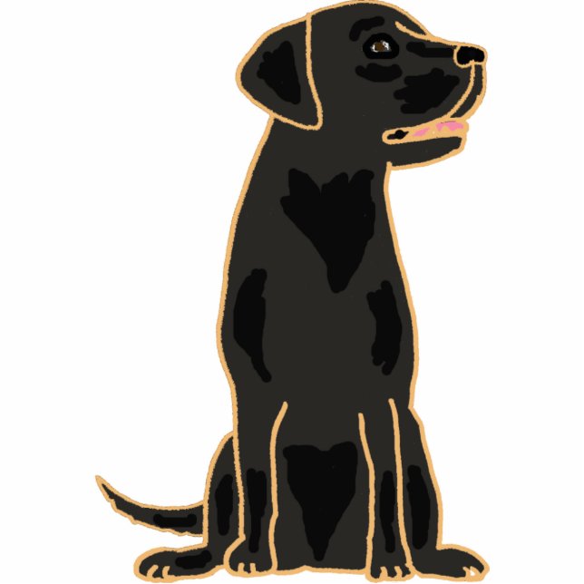 AY- Black Labrador Cartoon Photo Sculpture (Front)