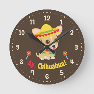 Ay Chihuahua Dog Mexican Room Decor Clock