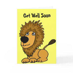AY- Lion Cartoon Get Well Card