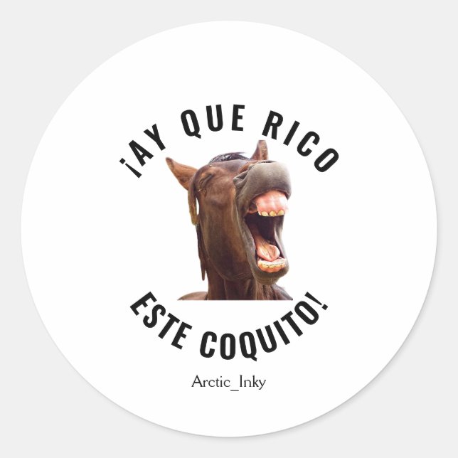 ¡Ay Que Rico Este Coquito!      Classic Round Sticker (Front)