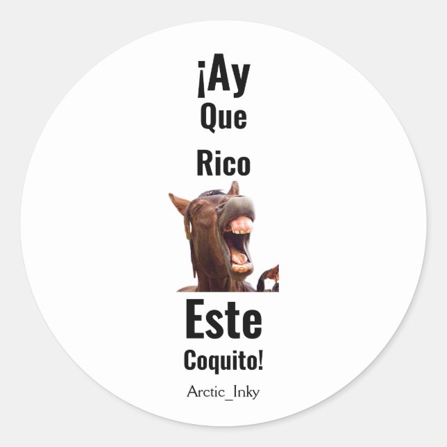 ¡Ay Que Rico Este Coquito!       Classic Round Sticker (Front)