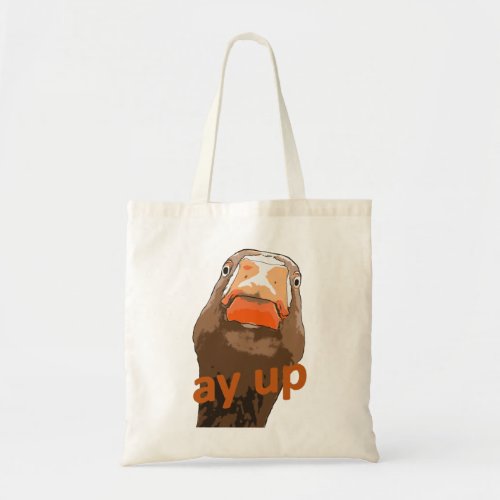 Ay Up Duck Expresssive Face Cartoon Style Tote Bag