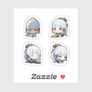 Ayaka Genshin Impact 4 Pack Sticker Sheet