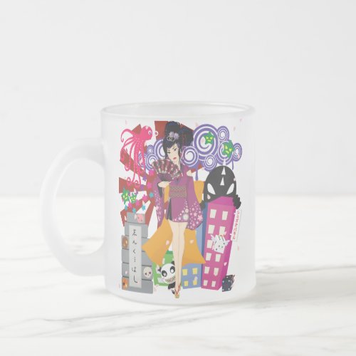 Ayaka in Harajuku Town Frosted Glass Coffee Mug