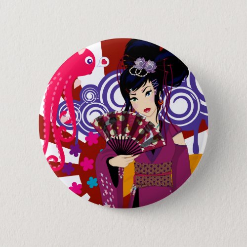 Ayaka in Harajuku Town Pinback Button