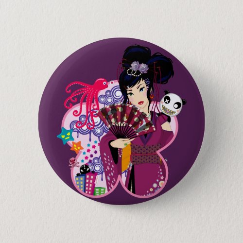 Ayaka in Harajuku Town Pinback Button