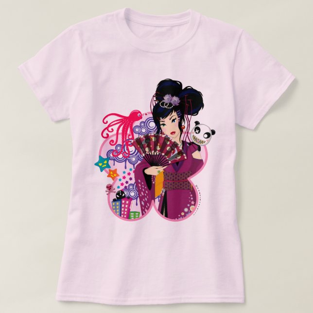 Ayaka in Harajuku Town T-Shirt (Design Front)