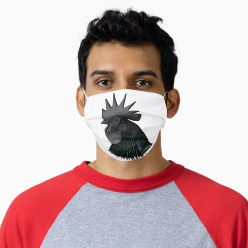 Ayam Cemani Rooster Head Adult Cloth Face Mask