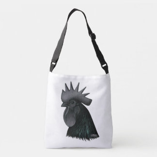 Ayam Cemani Rooster Head Crossbody Bag