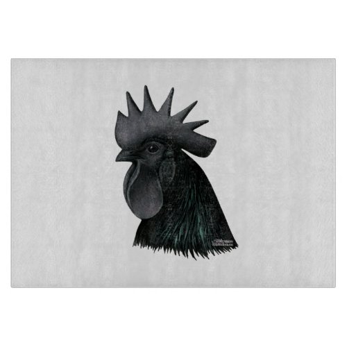 Ayam Cemani Rooster Head Cutting Board