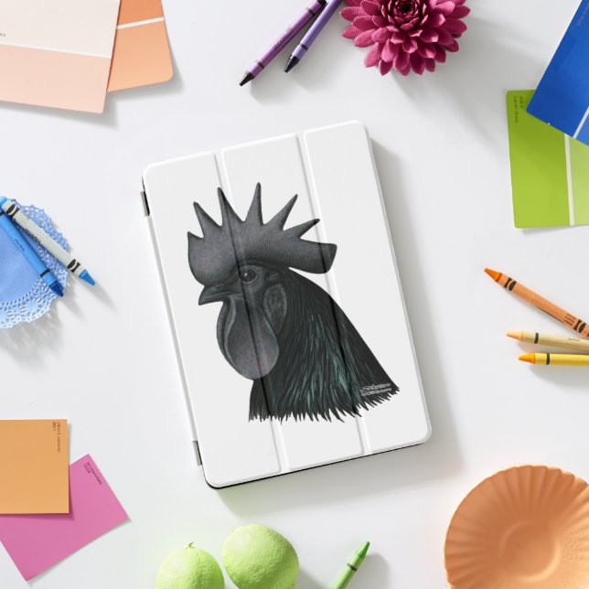 Ayam Cemani Rooster Head iPad Pro Cover (Desk)
