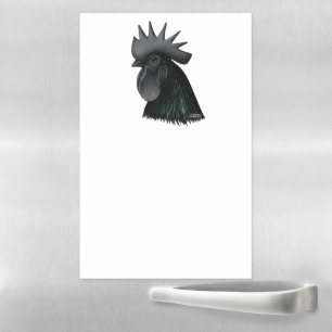 Ayam Cemani Rooster Head Magnetic Dry Erase Sheet