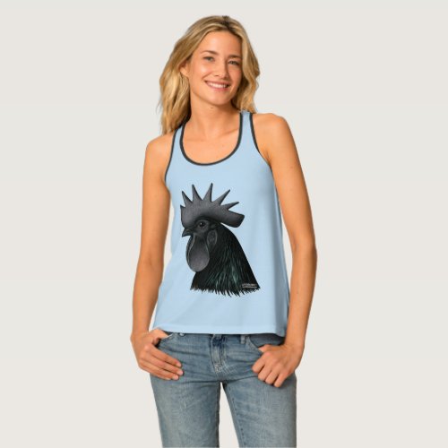 Ayam Cemani Rooster Head Tank Top