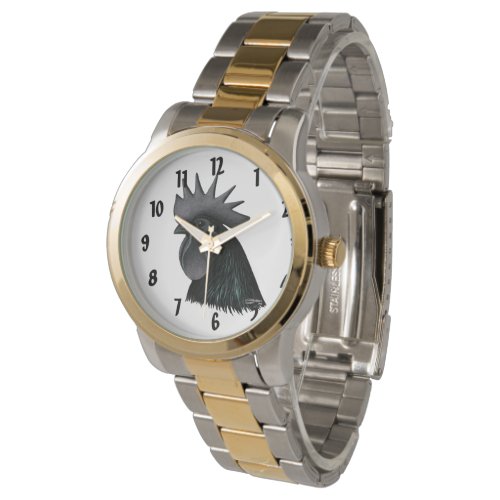 Ayam Cemani Rooster Head Watch