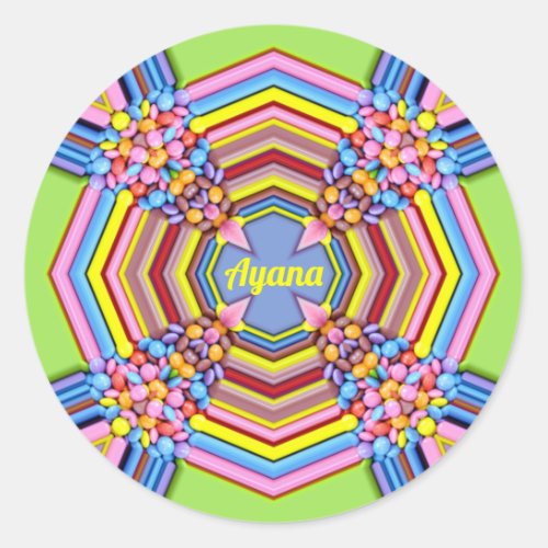 AYANA EASTER  WOW Multicolored Candy for Easter Classic Round Sticker