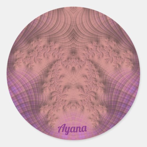 AYANA  Pink and Purple   Classic Round Sticker