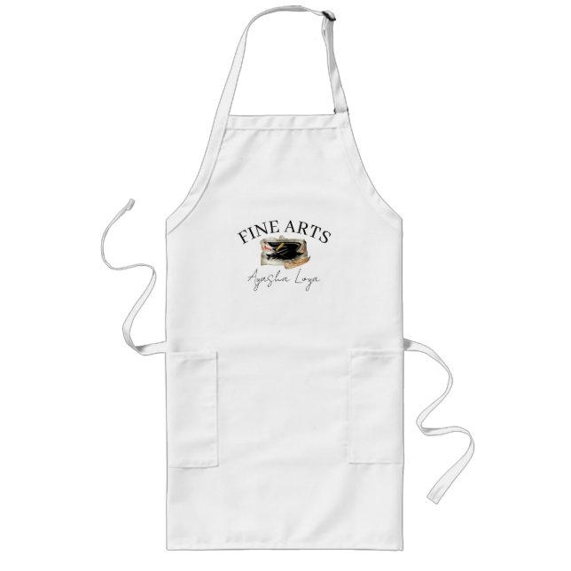 Ayasha Loya Fine Arts Eagle Logo Art Long Apron (Front)