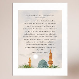 Ayatul Kursi German Translation Poster Quran 2:255