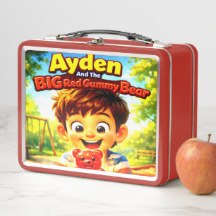 Ayden And The Big Red Gummy Bear   Lunch Box