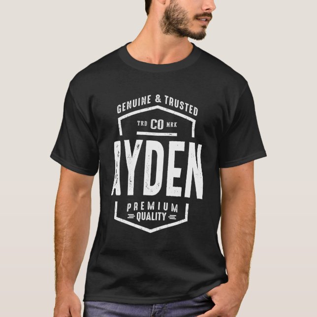 Ayden Personalized Name Birthday Gift T-Shirt (Front)